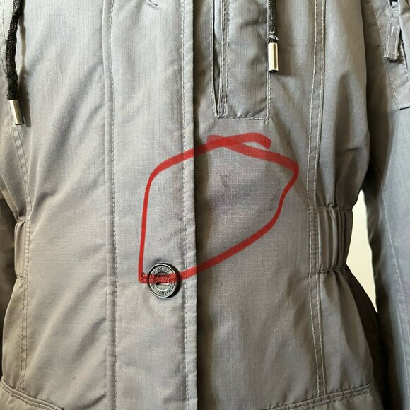 Abercrombie & Fitch Premium Arctic Parka Women's Gray Faux Fur Hood size Medium - Picture 7 of 8